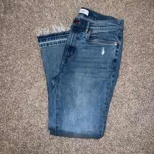 LOFT Distressed Blue Ankle Jeans